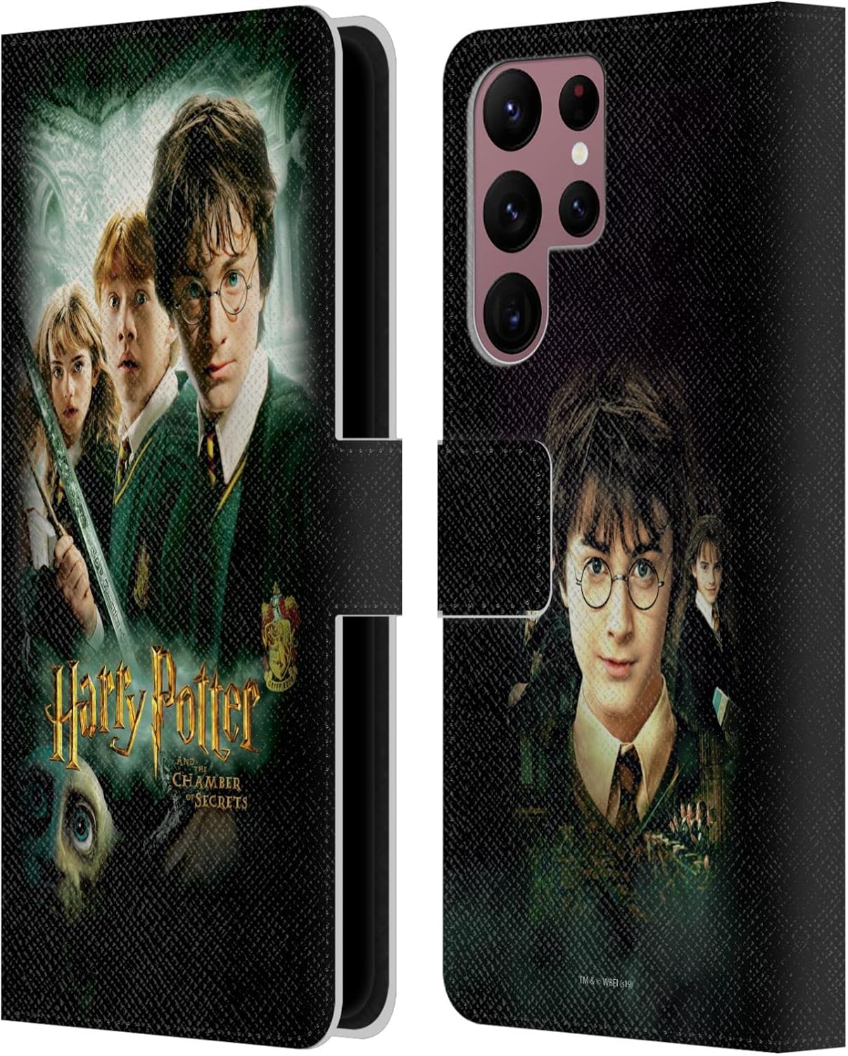 Head Case Designs Officially Licensed Harry Potter Movie Poster Chamber of Secrets III Leather Wallet Case Compatible with Samsung Galaxy S22 Ultra 5G