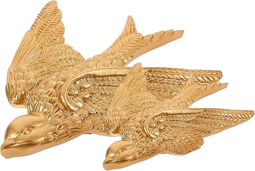 Miniatura 6 de Garneck 4 piezas de un par de golondrinas montadas en la pared, adornos de Navidad, pájaros artificiales, escultura, decoración de pared, adorno de