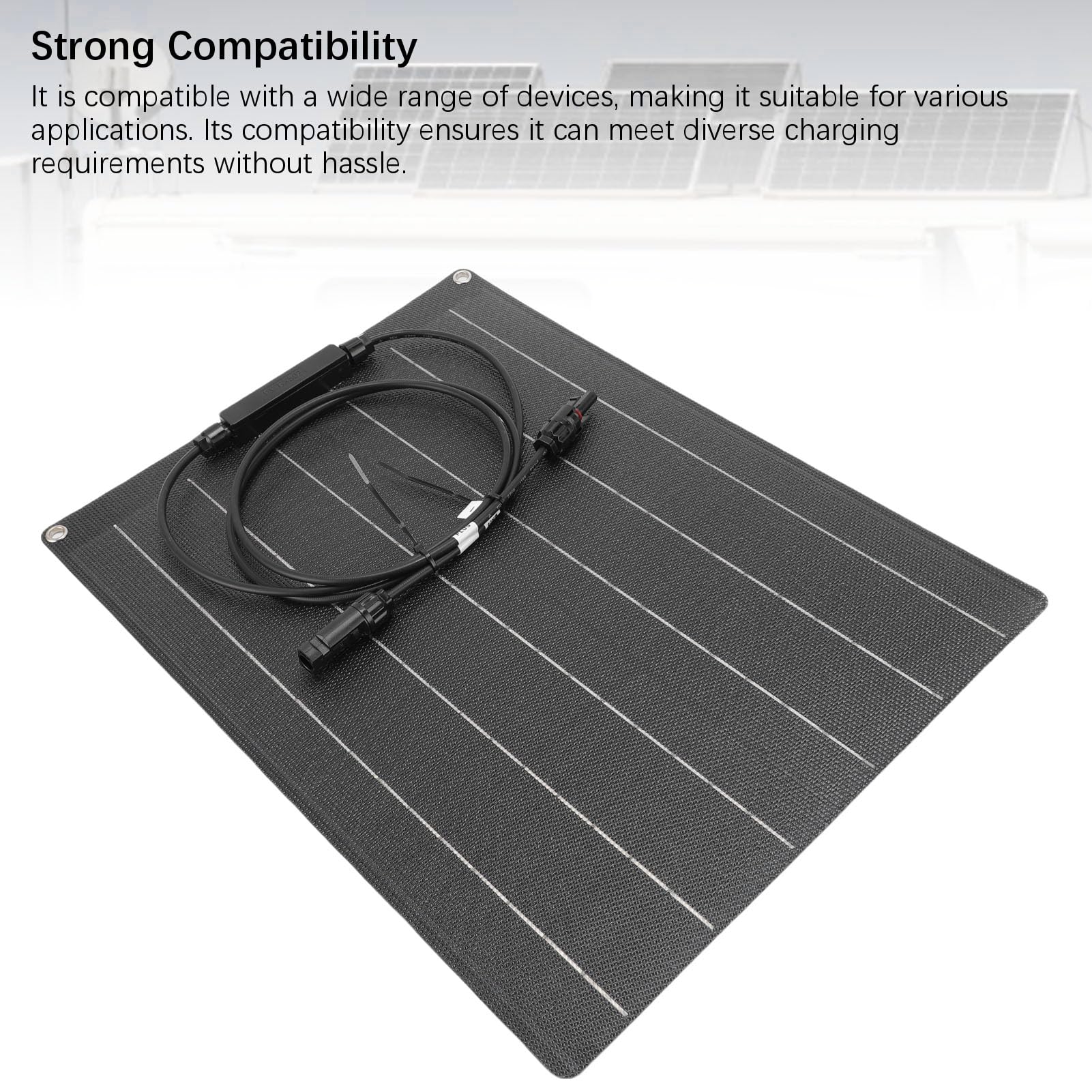 Caricatore Solare Pannello Flessibile in Silicio Monocristallino da 30 W Carica in Modo Efficiente Batterie da 12 V per, Barche, Case