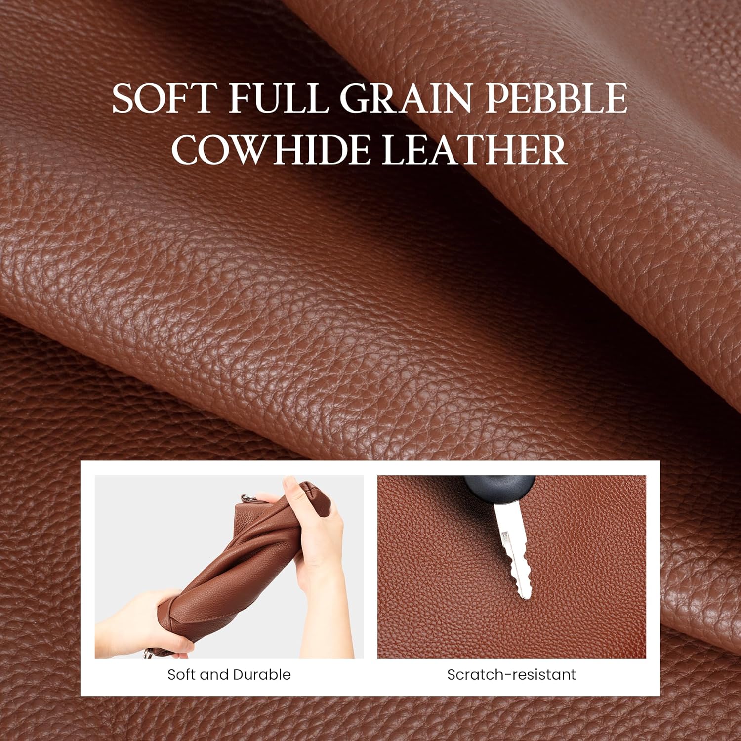 befen Genuine Leather Wristlet Wallet for Women Soft Leather Crossbody Bag Clutch Purse with RFID Small Shoulder Handbags - Image 3