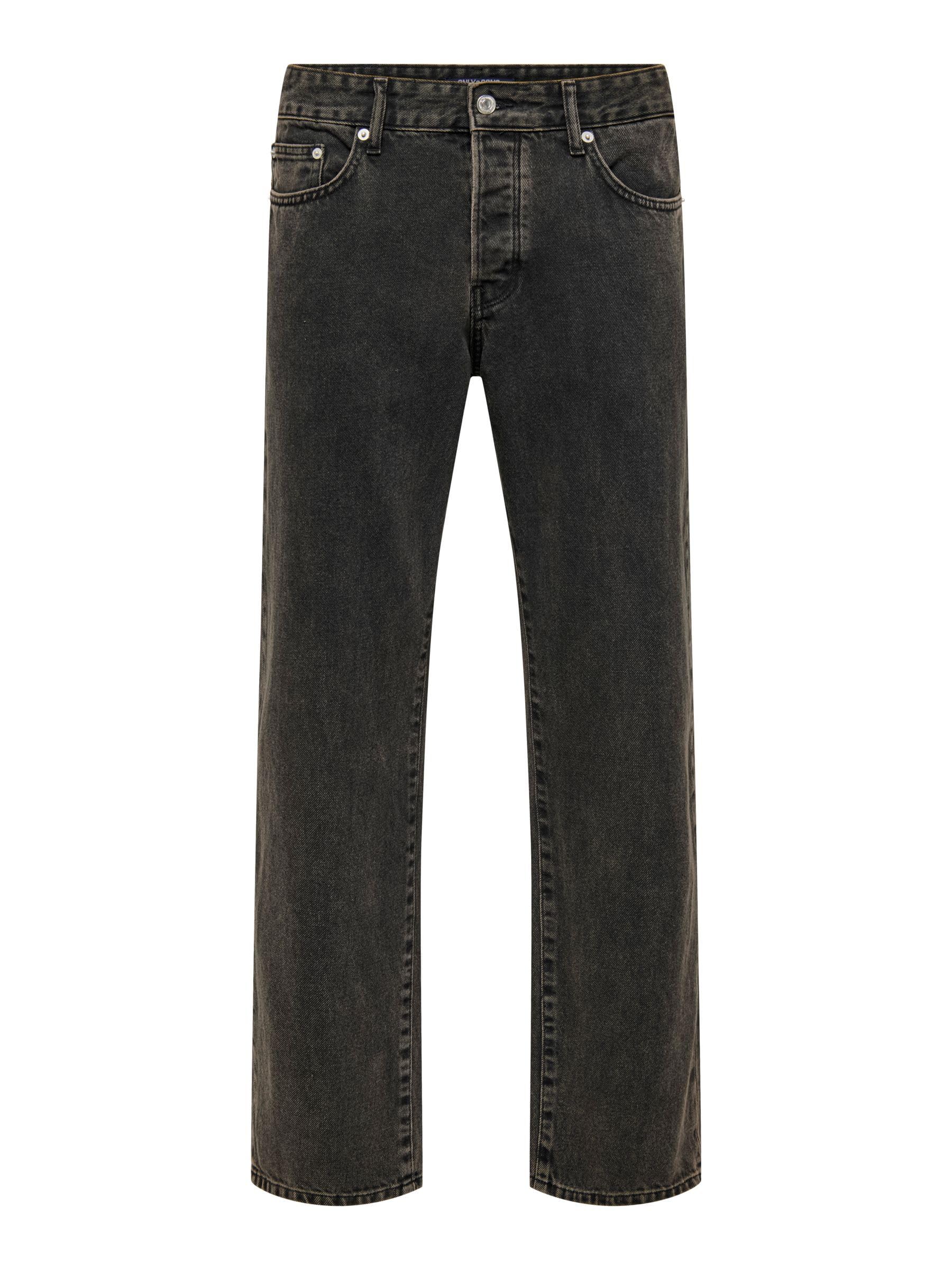 ONLY & SONS Herren Onsedge Straight Box Tai DNM Mu Otl, Washed Black, Bundweite: 84 cm, beinlänge: 81 cm
