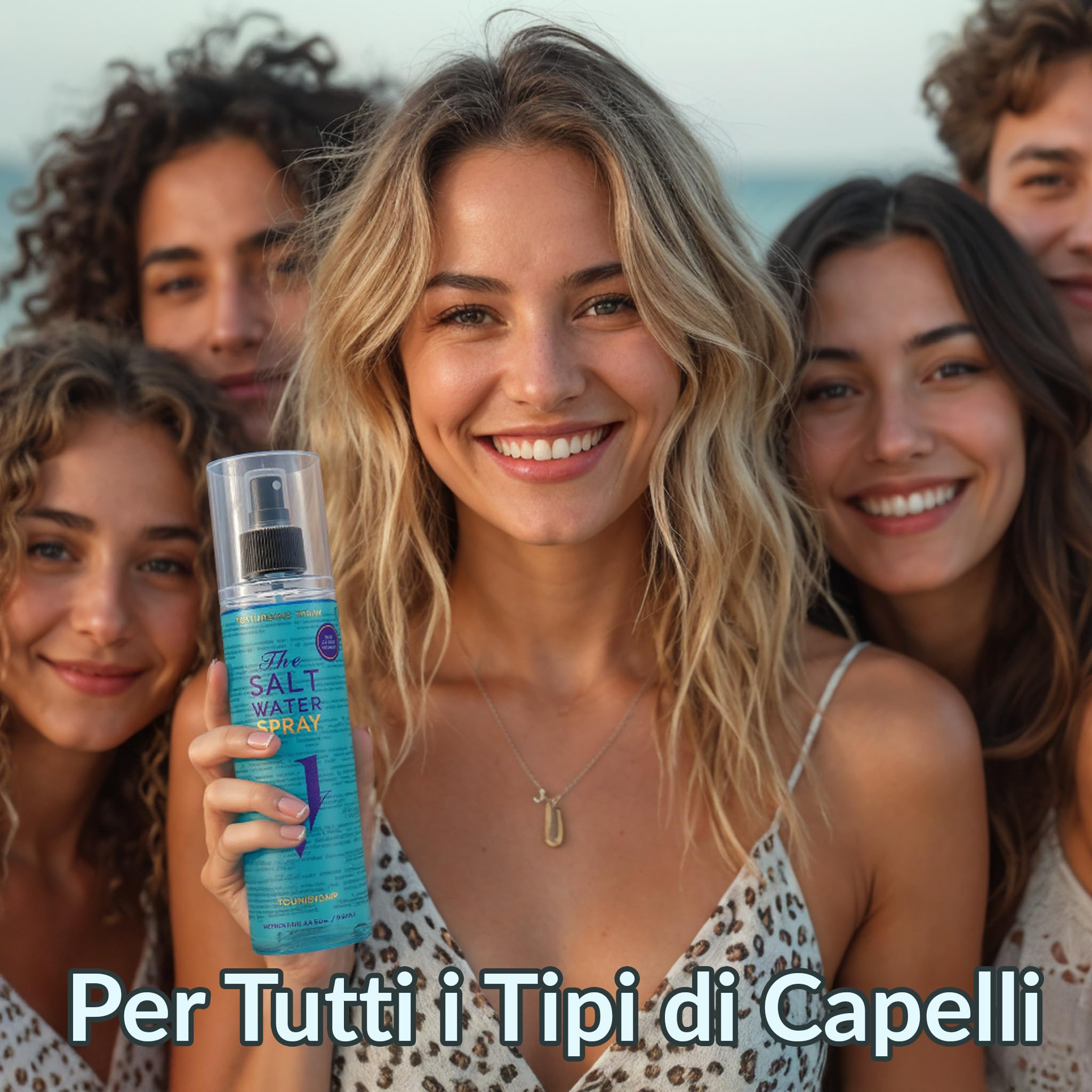 Spray Sale Marino per Capelli Younghair, Sea Salt Spray Beach Waves Effetto Onde Naturali, Volume e Texture per Capelli Mossi e Ricci, 250 ml