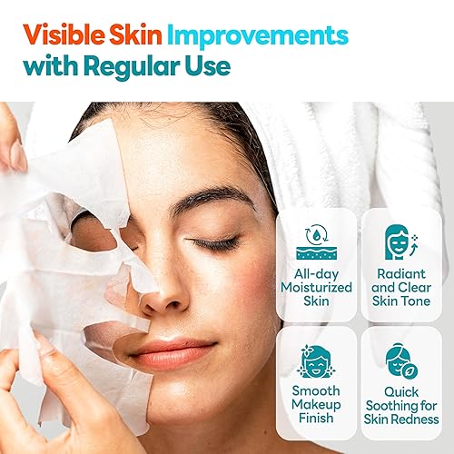 Miniatura 4 de Paquete de mascarillas prémium con péptidos de colágeno. Mascarilla facial para hidratar, iluminar la piel, antienvejecimiento y elasticidad.