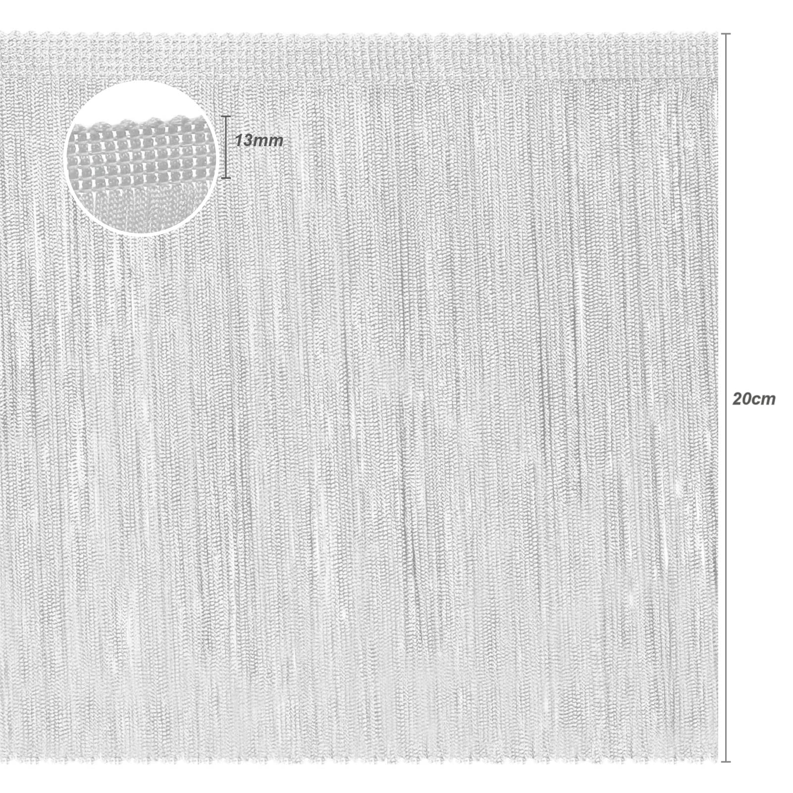 TEXTEX = Cuquillo Fringe for Sewing Flamenco and Sevillana. Composition Rayon 100%. Length of 20 cm. 5m Pieces. (Snow Gray) - Image 2