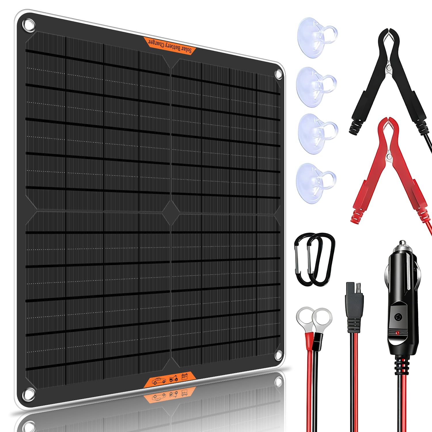 BOKENTIO 20W Solar Car Battery Charger & Maintainer, 12 Volt Solar Panel Trickle Charger