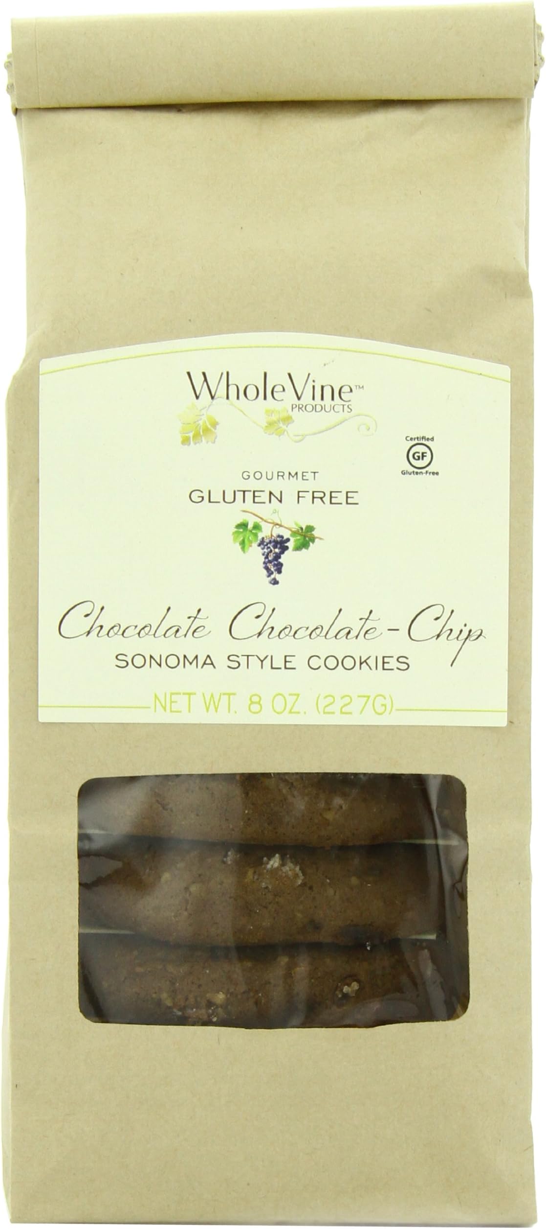 WholeVine Gluten Free Cookies, Chocolate Chip, 8 Ounce
