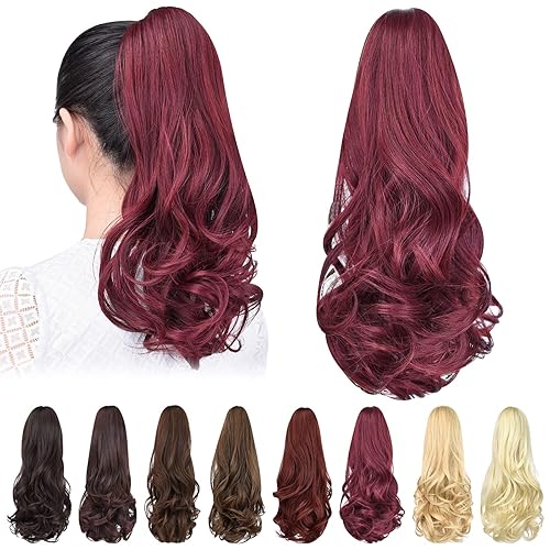 Miniatura 328 de Brown ponytail extension,16" claw clip hair extensions ponytail short curly hair ponytail Extension Natural Looking Synthetic Hairpiece for Women