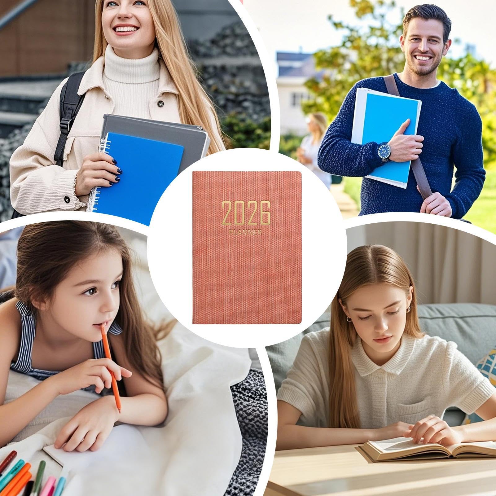 Agenda Tascabile 2026 Calendario Cartaceo Pianificazione Formato A7 | Planificatore Calendario 365 Giorni per Programmazione Obiettivi Budget Appunti Lavoro Scuola Studenti Universitarie Donne
