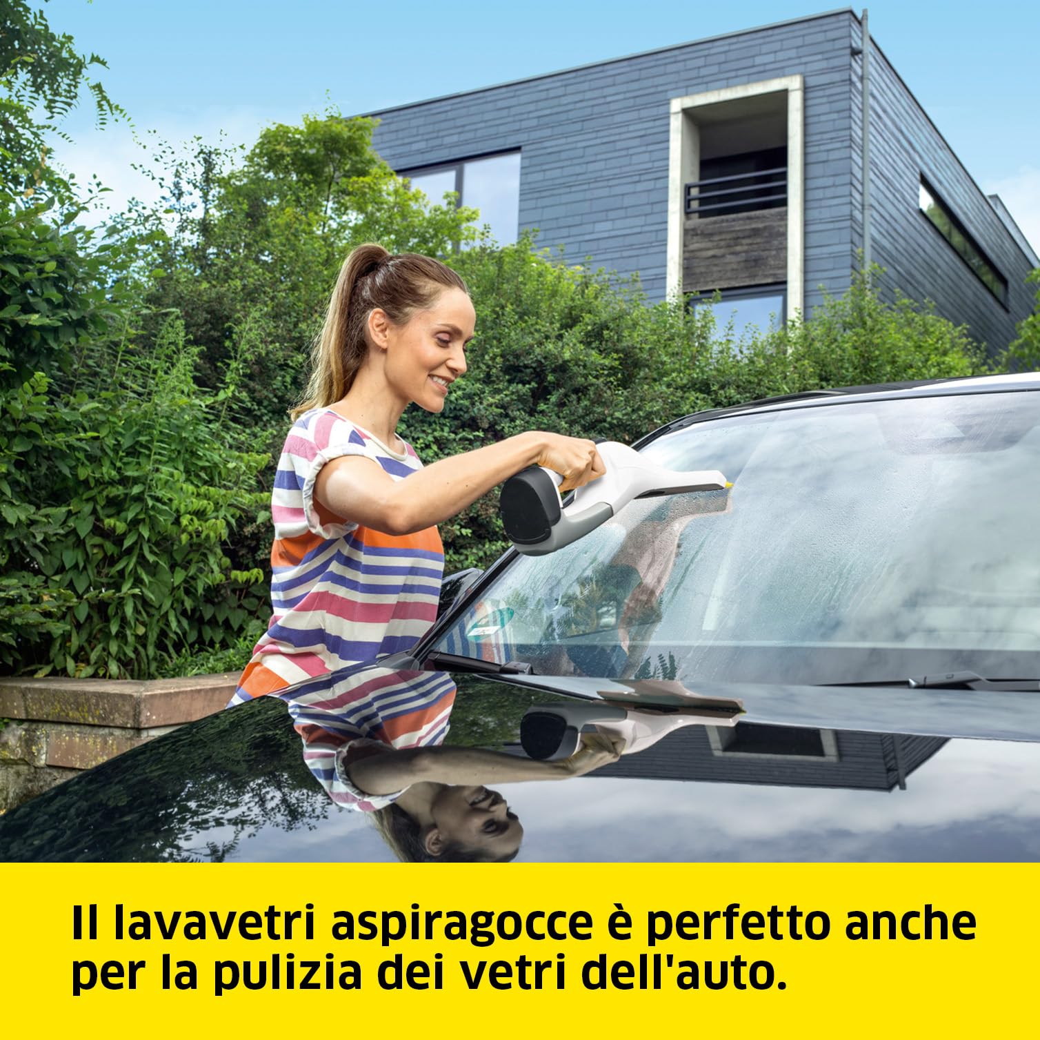 KÄRCHER Lavavetri Aspiragocce WV 6 Plus, pulizia di vetri, piastrelle, doccia, piani cottura, Serbatoio 150ml, Autonomia 100 min, Bocchetta 28cm, 20 ml detergente concentrato