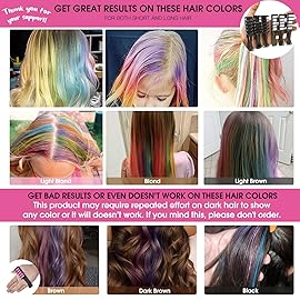 MSDADA New Hair Chalk Comb Temporary Hair Color Dye for Girls Kids with Light Color Hair, Washable Hair Chalk for Girls Age 4 5 6 7 8 9 10 Birthday Cosplay DIY, Christmas, New Year (Black & White)