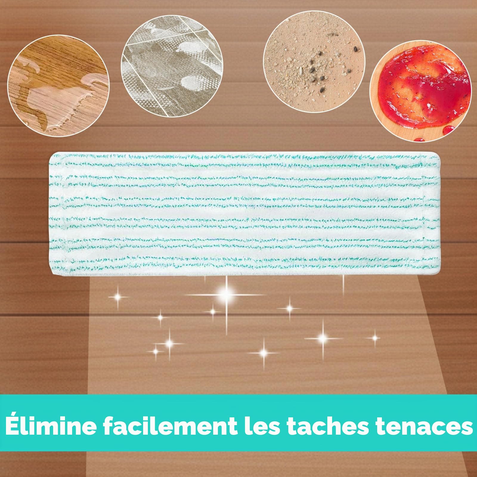3 Pièces Serpillères de Rechange pour Leifheit Profi XL Micro Duo 47x15cm Housses de Rechange pour Leifheit Profi XL Cotton Plus, Housse de Rechange en Microfibres pour Tous Les Types de Sols