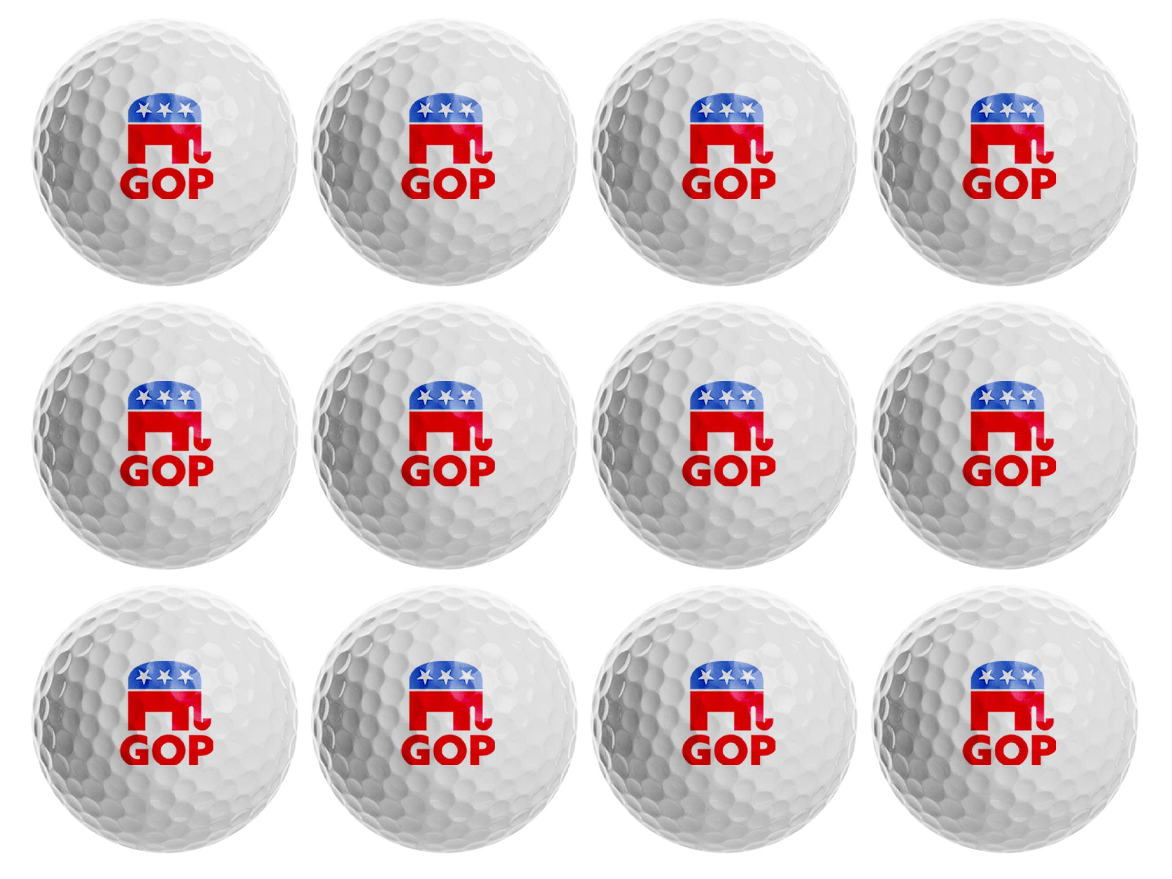 Clip Wipes 12 Republican Golf Balls with Red Tee Pouch (GOP-12PK)