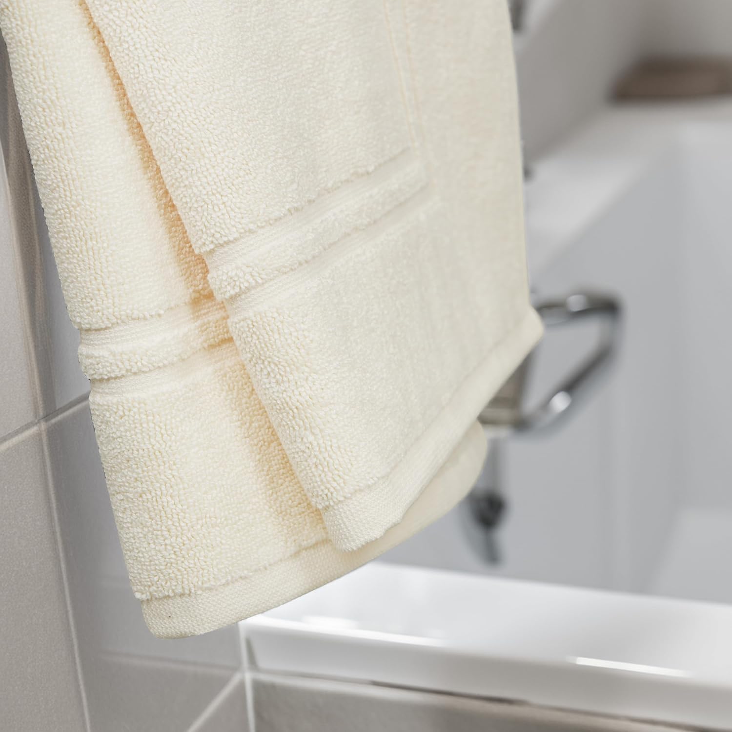 Tens Towels Pack of 2 Bath Mats 100% Cotton, 20 x 32 Inches, Super Absorbent, Hotel Quality Premium Floor Towels, Luxurious, Soft & Quick Dry, Not a Bathroom Rug (Ivory)