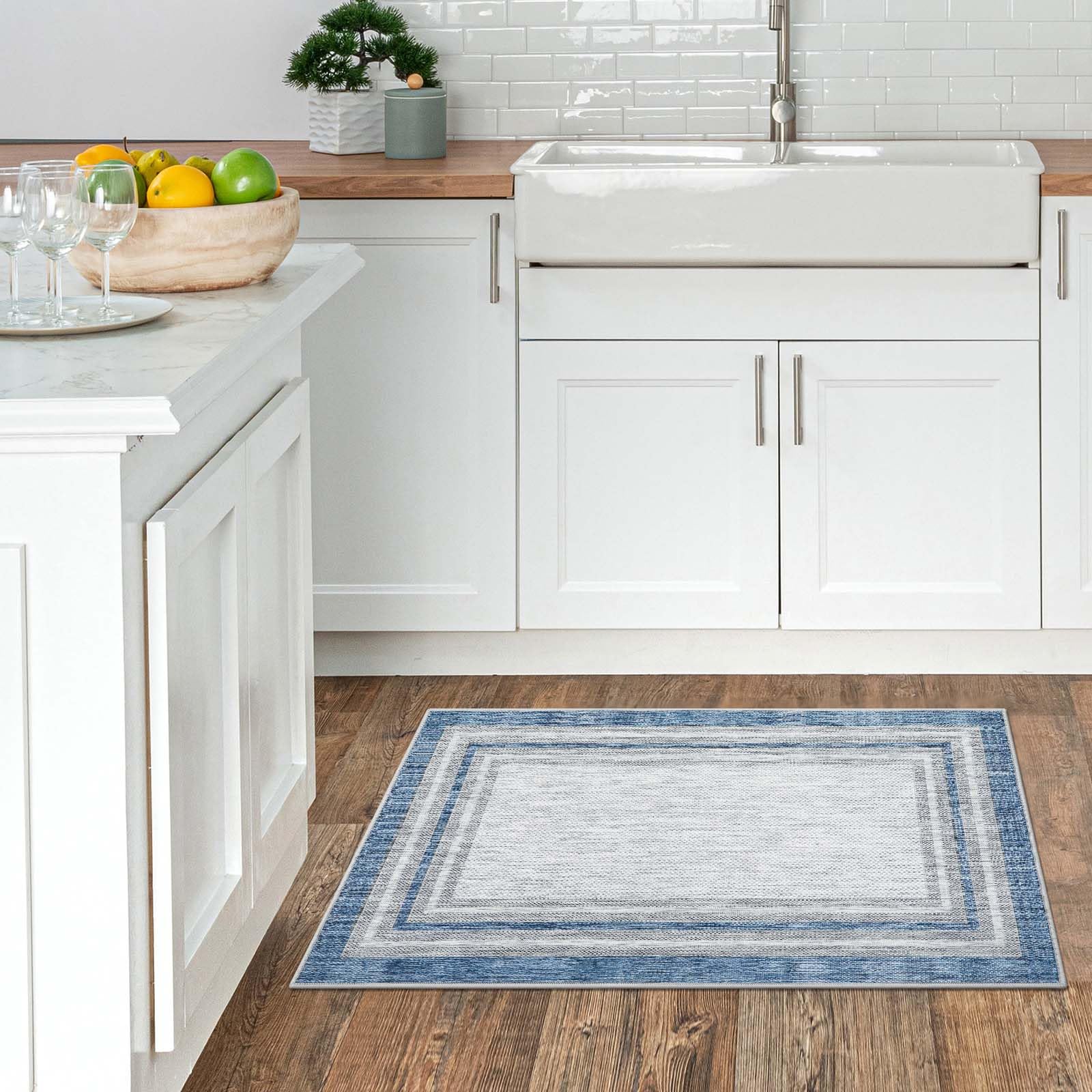 Blue Rug Kitchen Rug Kitchen Rug Blue Border Best Affordable Rugs For Your Kitchen | The