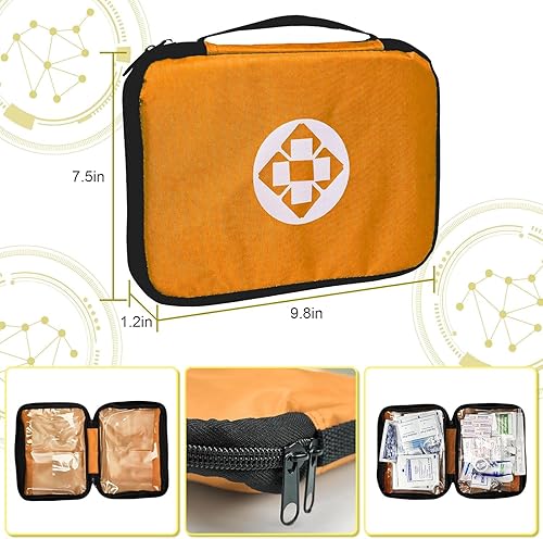 Miniatura 7 de Kit de primeros auxilios portátil de 300 piezas, suministros de repuesto para automóvil, mini caming, kits de primeros auxilios de emergencia,