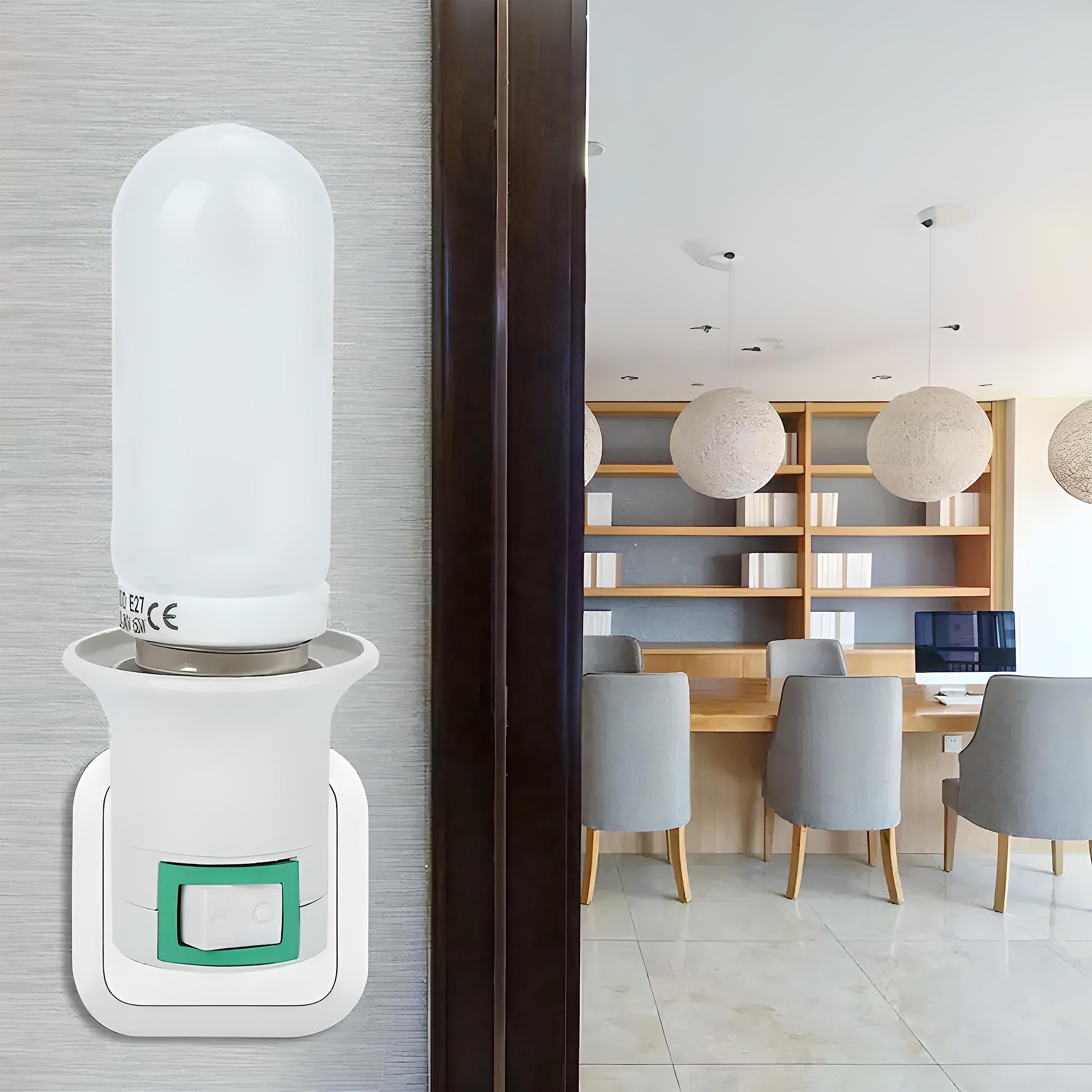 Retoo Oprawka do lampy E27 bez kabla, gwint z żarówką, lampa ścienna, adapter do lampy kuchennej, konwerter, lampa do czytania, lampa ścienna, gwint z żarówką, żarówki dyskotekowe