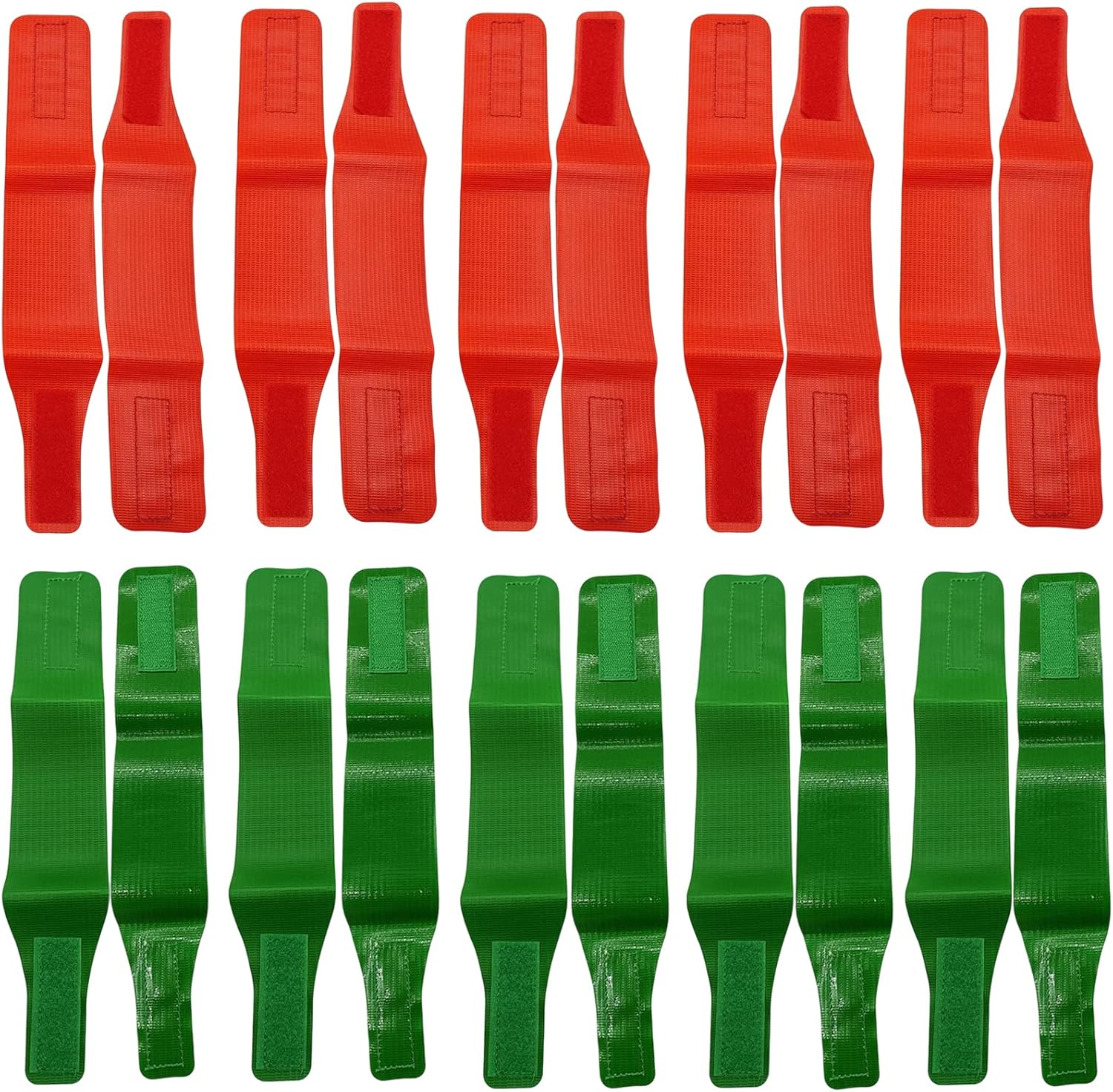 COKSDUPID 10 Pairs Wrestling Ankle Bands, Red and Green