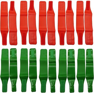 10 Pairs Wrestling Ankle Bands, Red and Green Wrestling Tournament Bands, 13" x 2.4" Soft Vinyl Hook Loop Scoring Bands for Wrestlers Coach Referee