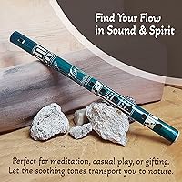 Vista 41 de Grabadora de viento de madera de bambú de madera nativa tribal con patrón de flauta de viento de madera, regalos hechos a mano, instrumentos Rojo