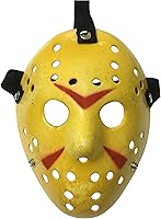 Vista 1 de Jason - Máscara para disfraz de Halloween, fiesta de máscaras, cosplay, máscara de hockey de terror, color amarillo