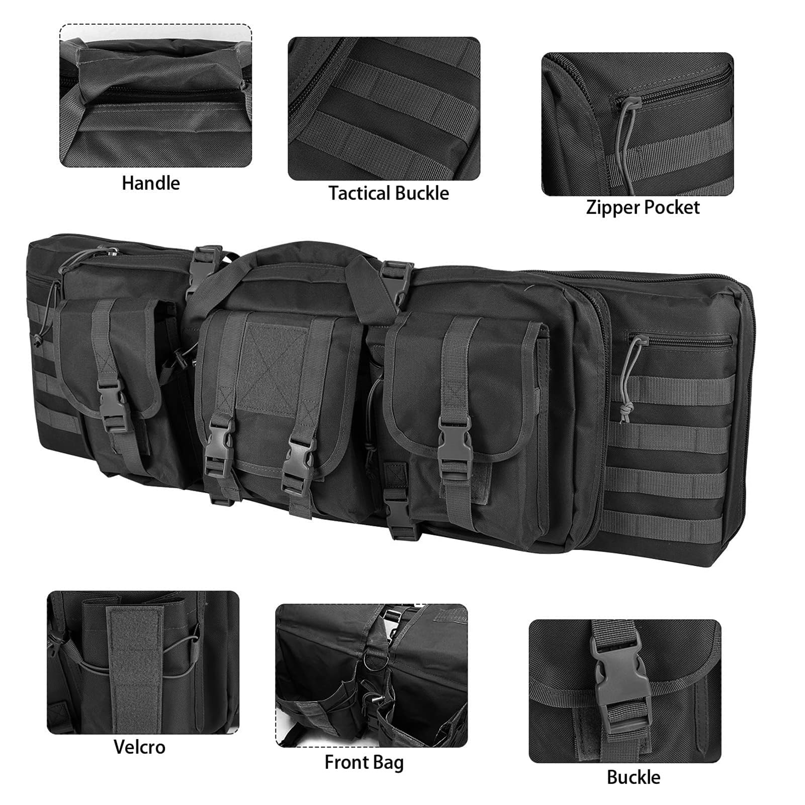 Estuches Blandos para Rifle,A Mochila Táctica para Rifle con Correa para el Hombro, Funda para Escopeta para Caza, Tiro, Acampada, Senderismo, Viajes/Khaki/108Cm