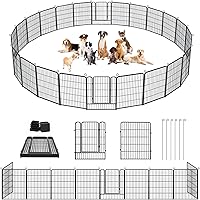 Vista 17 de Corralito para perros, 32 pulgadas, 10 paneles cerca para perros de exterior, corral para perros de interior antióxido, corral para mascotas