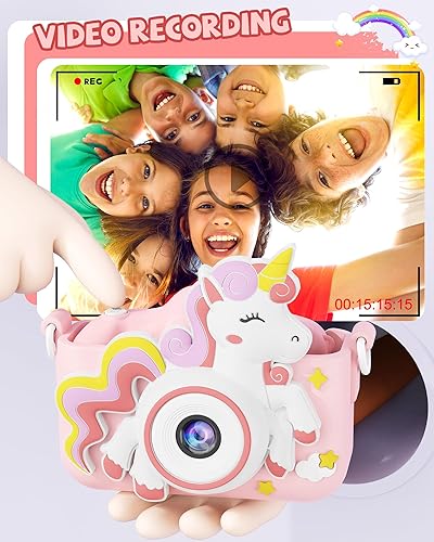 Miniatura 7 de Kikapabi Cámara de juguete de unicornio para niños, niñas y niños de 3 a 8 años, regalos de Navidad y cumpleaños para niñas de 3, 4, 5, 6, 7, 8