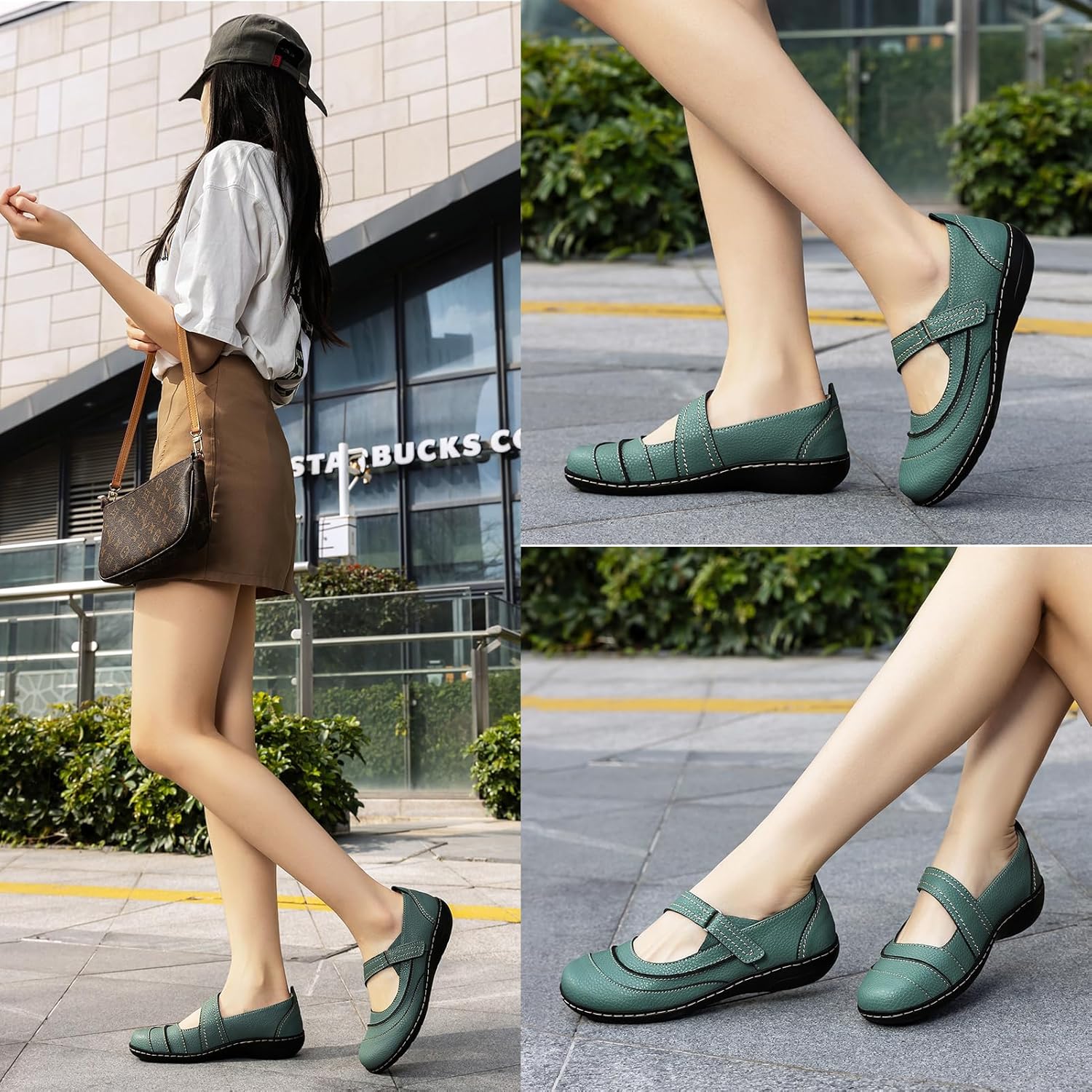 Women's Comfortable & Lightweight Leather Mary Jane Flats Versatile Business Casual Dress Shoes Work Office Cute Stylish Everyday Walking Shoes - Image 2