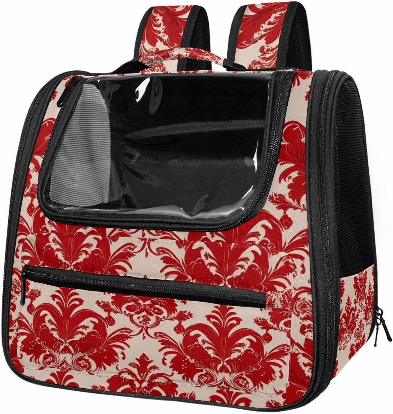 Chenille Print Pet Carrier Airline Approved Soft Sided Portable Cozy Travel Pet Bag, Car Seat Safe Carrier for Cats and Dogs