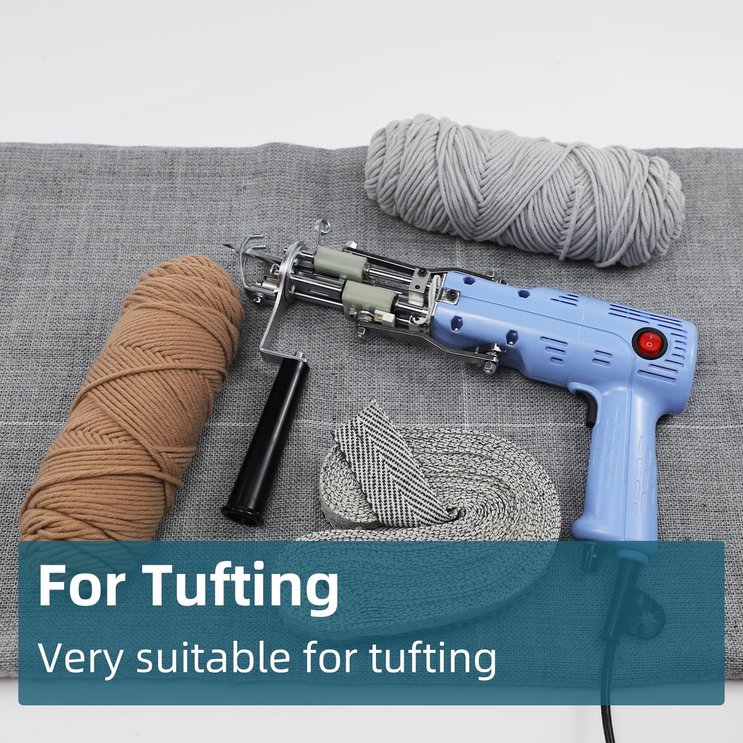 87x80 Inch Primary Tufting Cloth with Marked Lines, Large Size Needlework Fabric, Monk's Cloth for Tufting Gun, Rug-Punch, Punch Needle, Gray