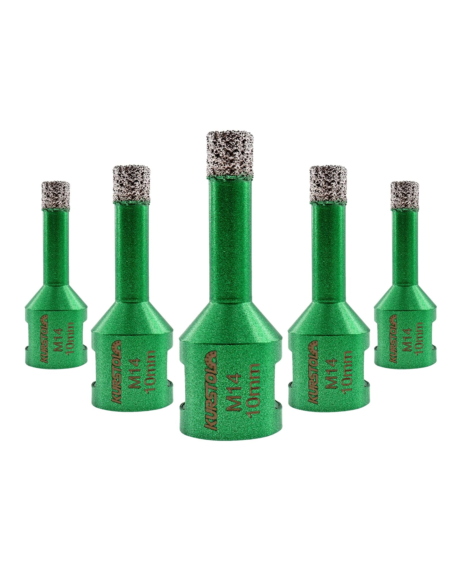 Porcelain Tile Drill Bits 10mm - KURSTOL 5pcs Diamond Core Drill Bits M14 Thread Hole Saw for Ceramic Tile Porcelain Marble Granite