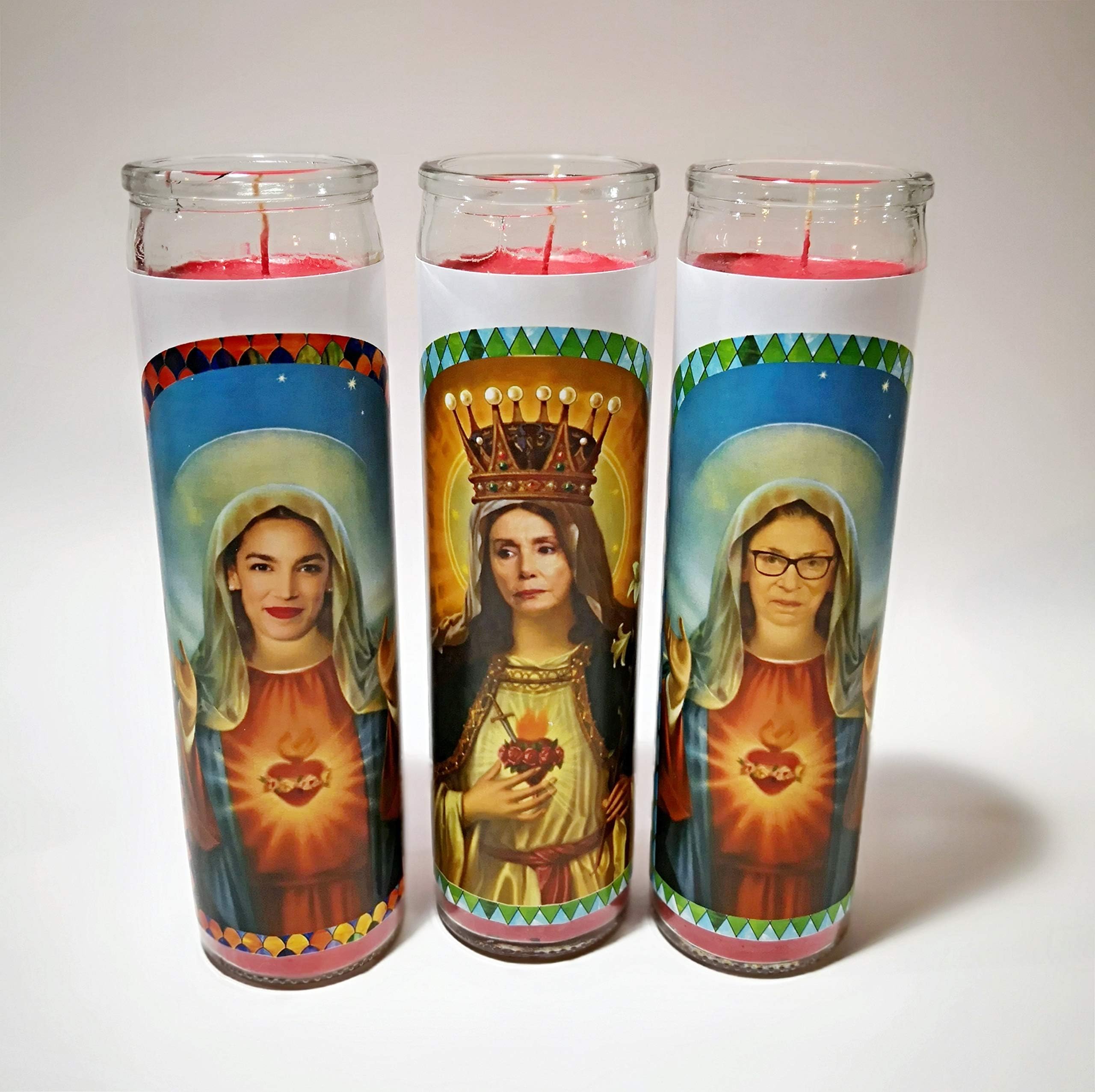 AOC PELOSI RBG Prayer Candle Alexandria Ocasio Cortez Nancy Pelosi Ruth Bader Ginsburg Prayer Candles Funny Gag Gift Activist Feminist Gift