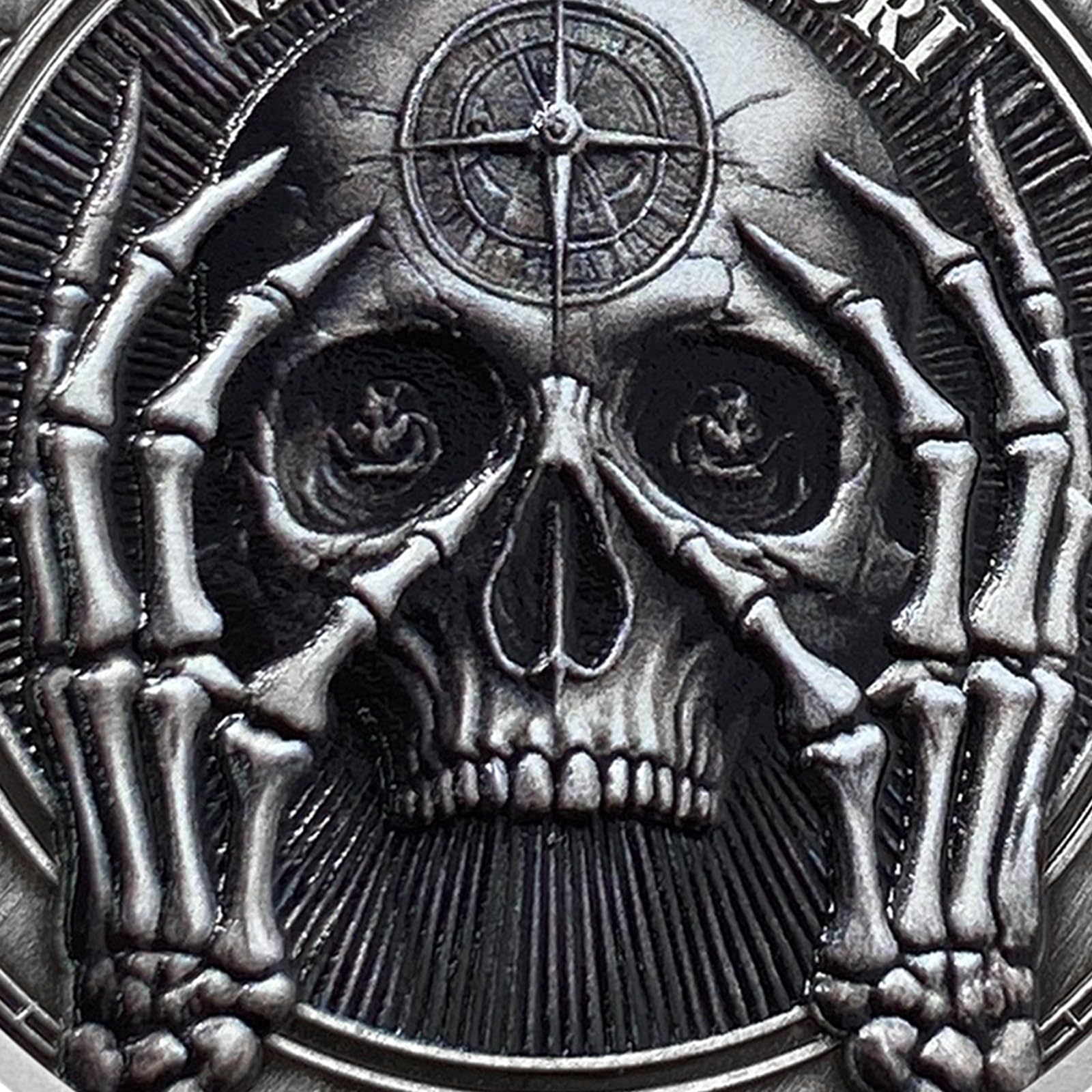 Skull Coin Memento Mori Coin - Stoic Philosophy For Daily Reflection &  Mindfulness Skull Design Meditation Coin