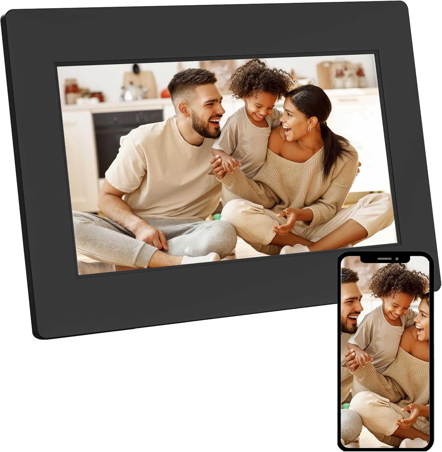 AGFA Photo Connected Digital Photo Frame Realiview APF700 Wi-Fi 7″ LCD – Display Photos/Videos, Clock, Weather, Auto Rotation, 32GB Memory, FRAMEO iOS/Android App Included – Black