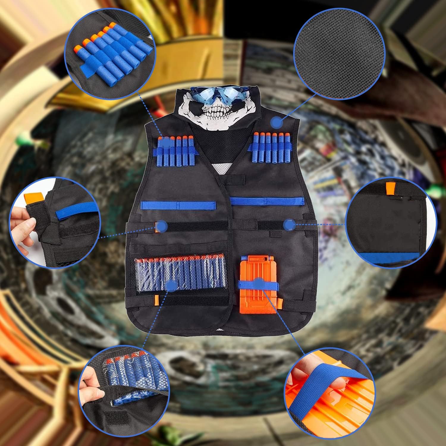Kit di Giubbotti Tattici per Bambini, Giubbotti Tattico per Nerf N-Strike Elite Series Gun Games, Gilet Nerf Elite per Nerf N-Strike Serie Elite, Regali di Giocattoli per Bambini Esterno