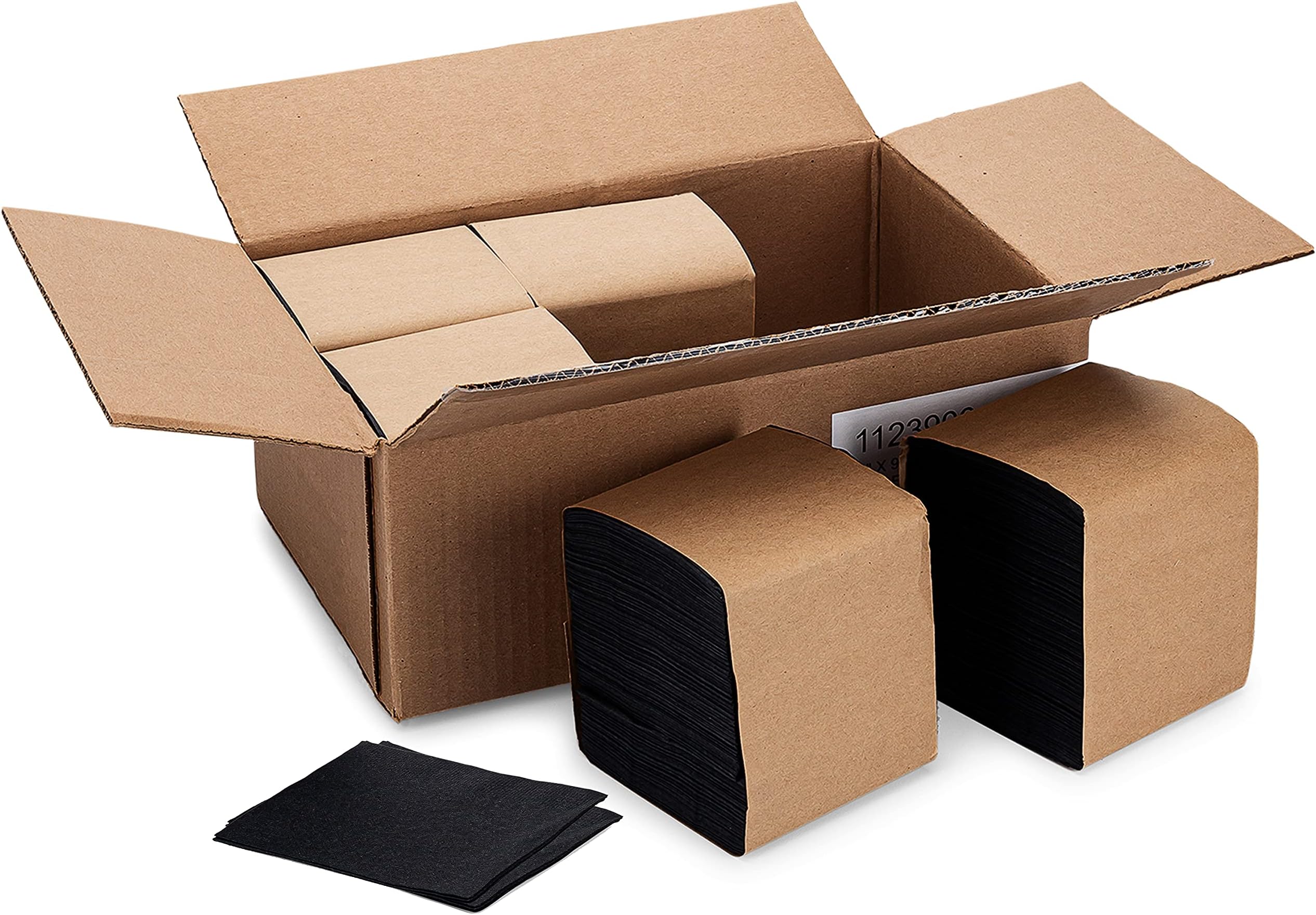 P Paterson Paper Black Paper Beverage/Cocktail Napkins Premium Bulk (2 Ply, Embossed Edge, 9" x 9" - 1000/Case)