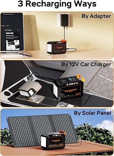 Miniatura 22 de MARBERO Generador solar 148Wh estación de energía portátil con panel solar de 40 W incluido Banco de energía solar con salida de CA 200 W