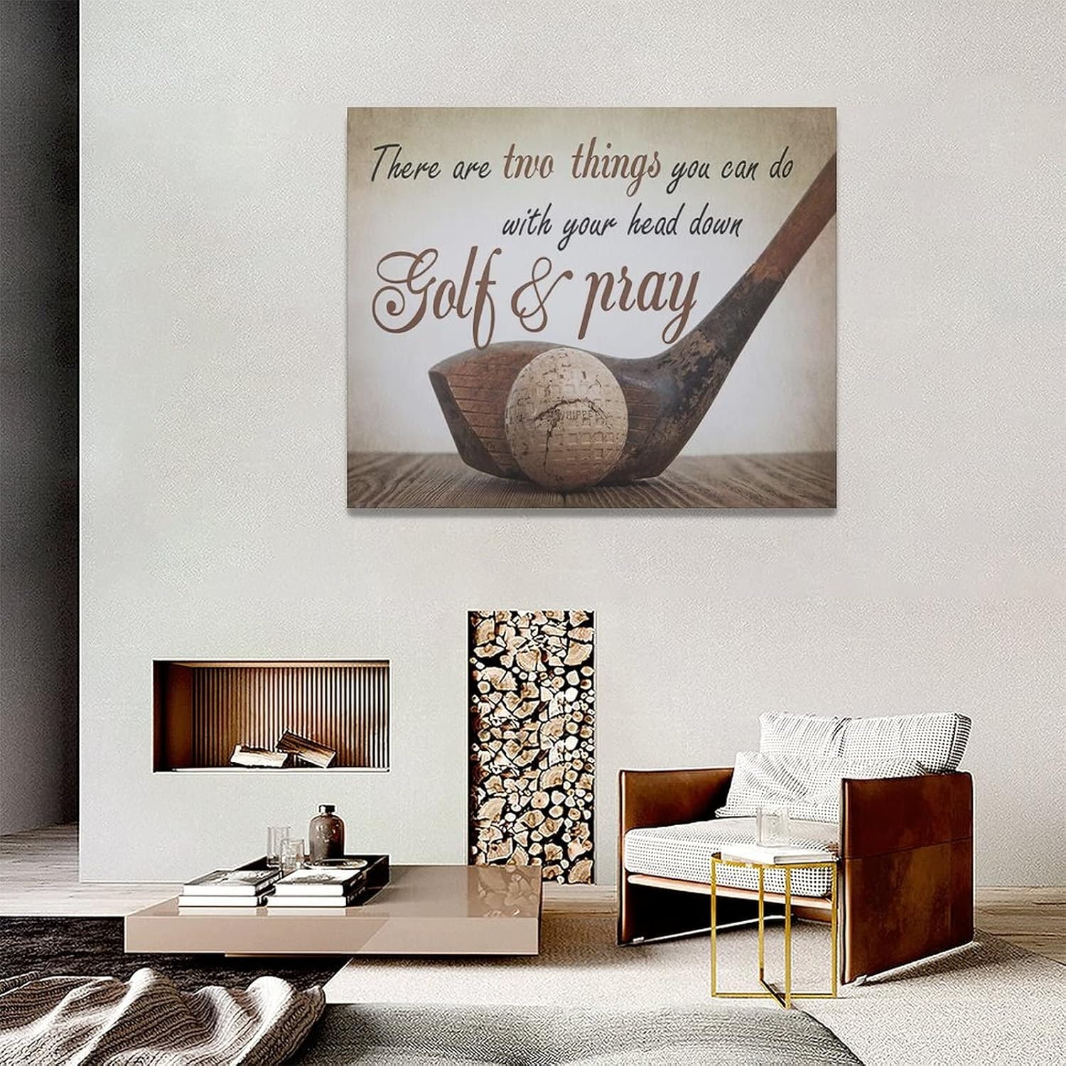Golf Wall Art Sports Golf Pictures Wall Decor Motivational Quotes Canvas Painting Artwork Modern Home Decorations Framed for Bedroom Office Living Room 16"x20"