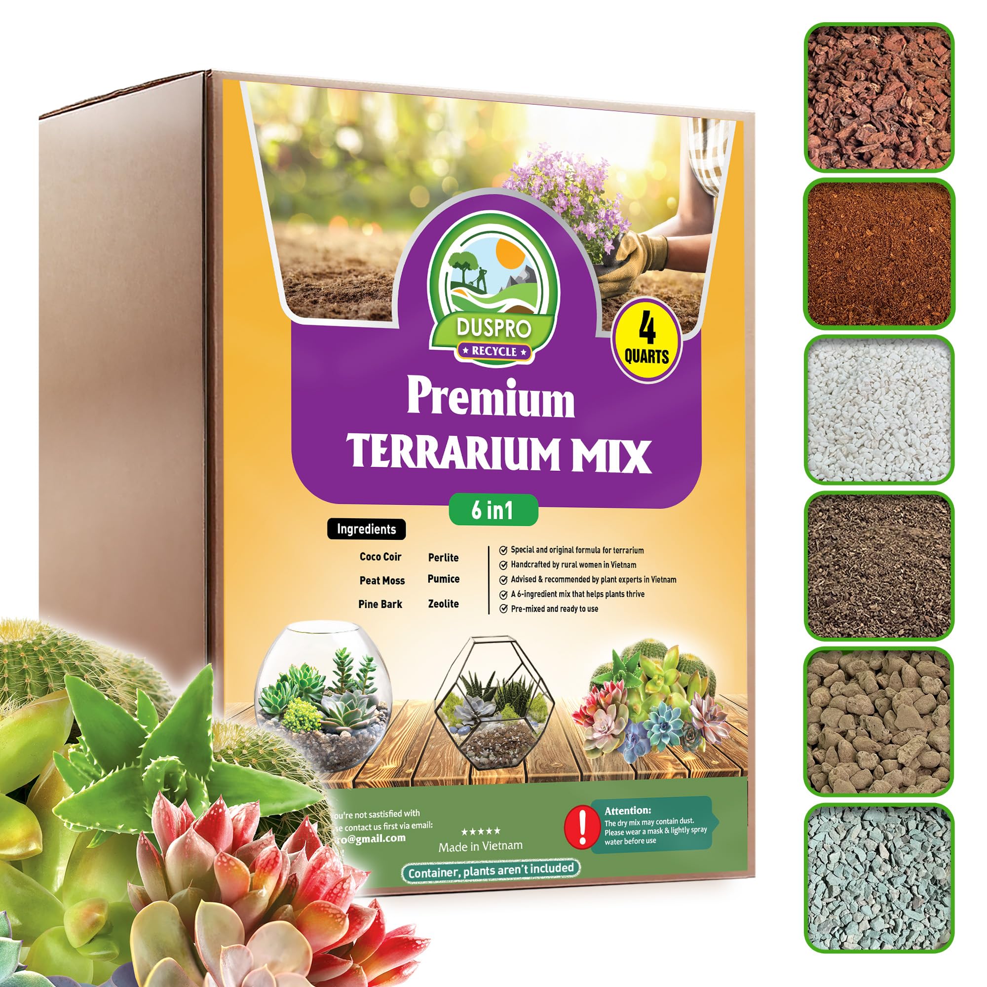 DUSPRO Premium 6in1 Terrarium Soil Mix