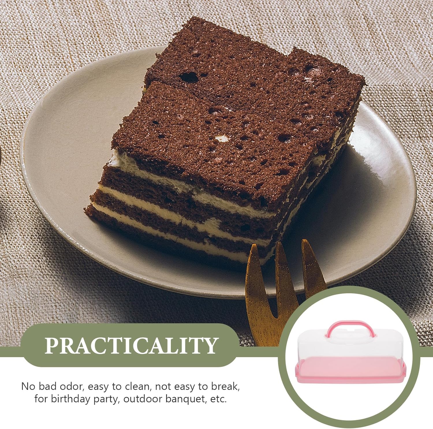 BESTOYARD Portable Bread Box Clear Cake Storage Container Loaf Cake Keeper for Home Bakery Outdoor Parties Easy to Clean and Food Safe 14.17X6.29X5.11 Inches