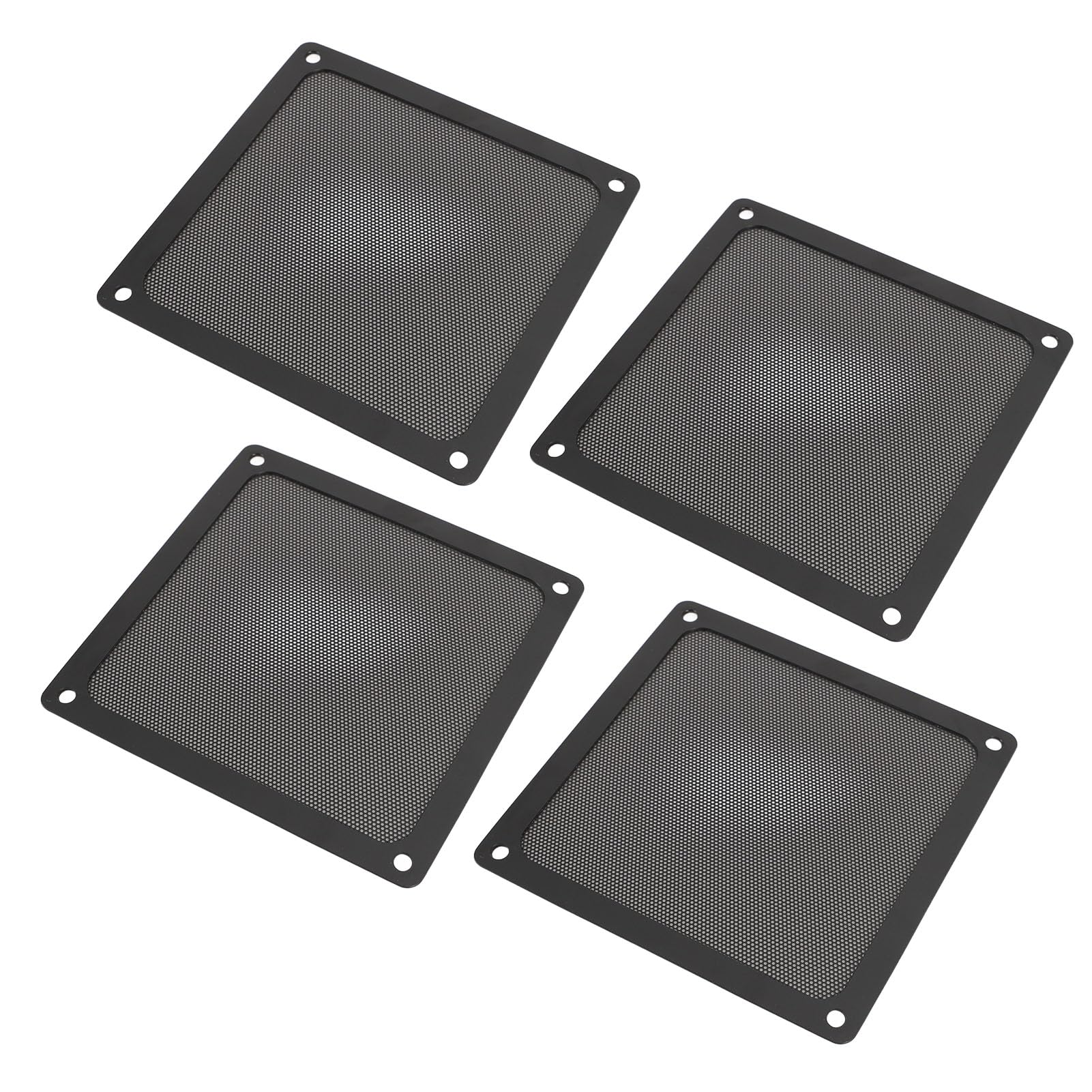 PC Fan Dust Filter, 4 Computer Fan Filter Grilles with Magnetic Frame for PC Case Fan (Black)