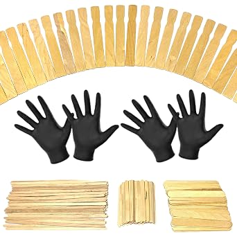 175 Piece Combo Pack Mixing/Craft Stick Kit with Bonus Nitrile Gloves - Four Different Sized Sticks for Any Application - Premium Birchwood Mixing/Paint/Applicator Sticks