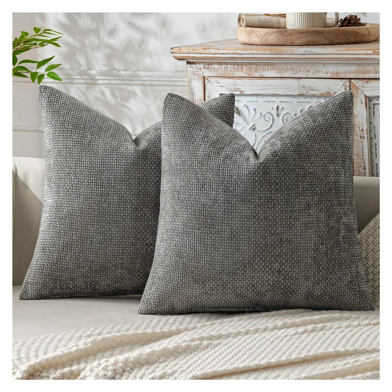 BTGYTTKL Throw Pillowcase 2pcs Luxury Chenille Pillow Cover