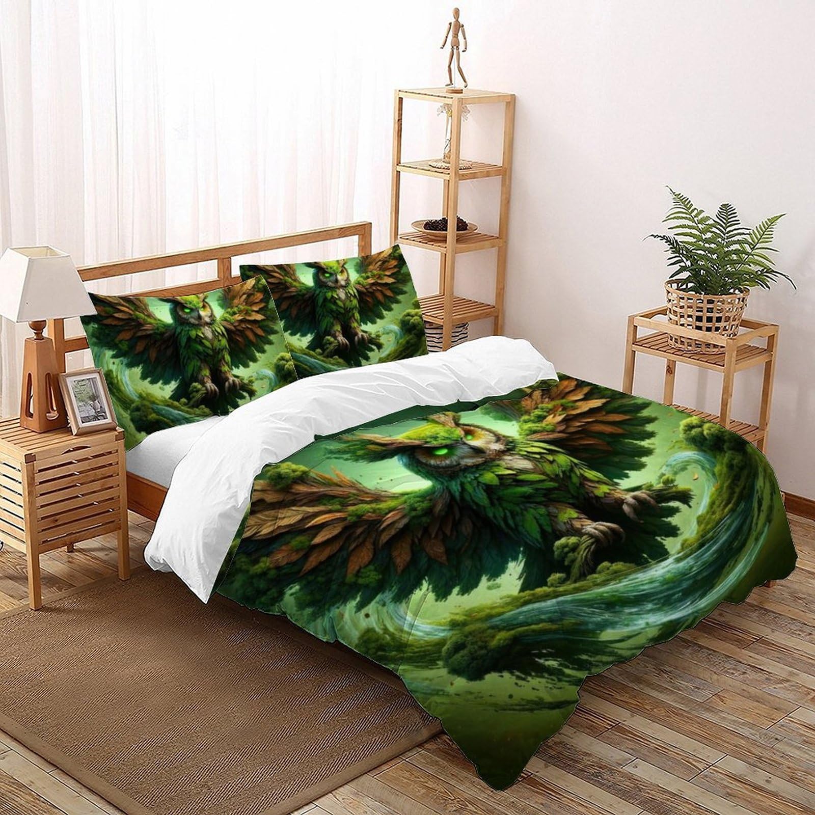 Housses de couette ensemble 3D chouette pour lit double d'enfant