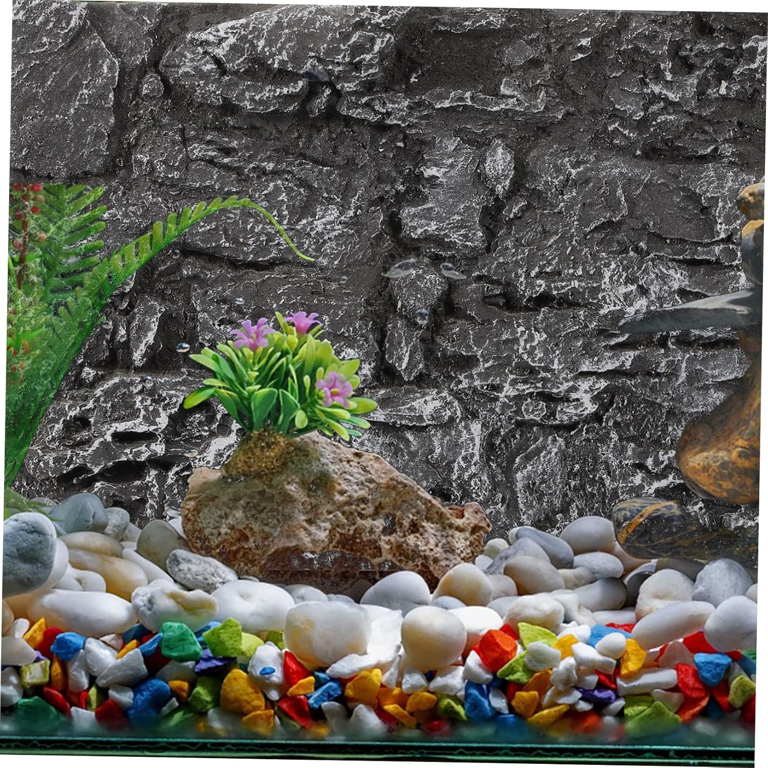 10pcs Aquarium Background for Reptile Habitat Decoration Realistic Textured Terrarium Background Board Lightweight Design for Snakes Lizards Tortoises for Tank Decor