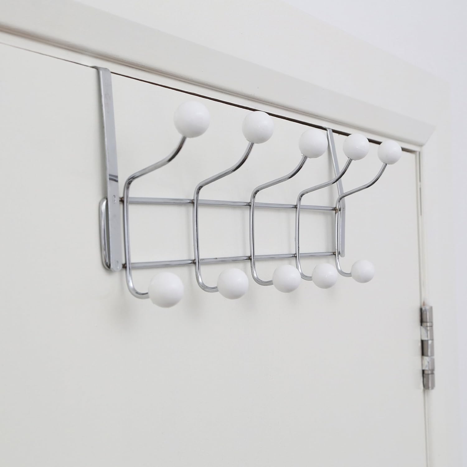 Premier Housewares 509734 10 Hook Over Door Hanger - White, H 16 x l 41 x P 12 cm