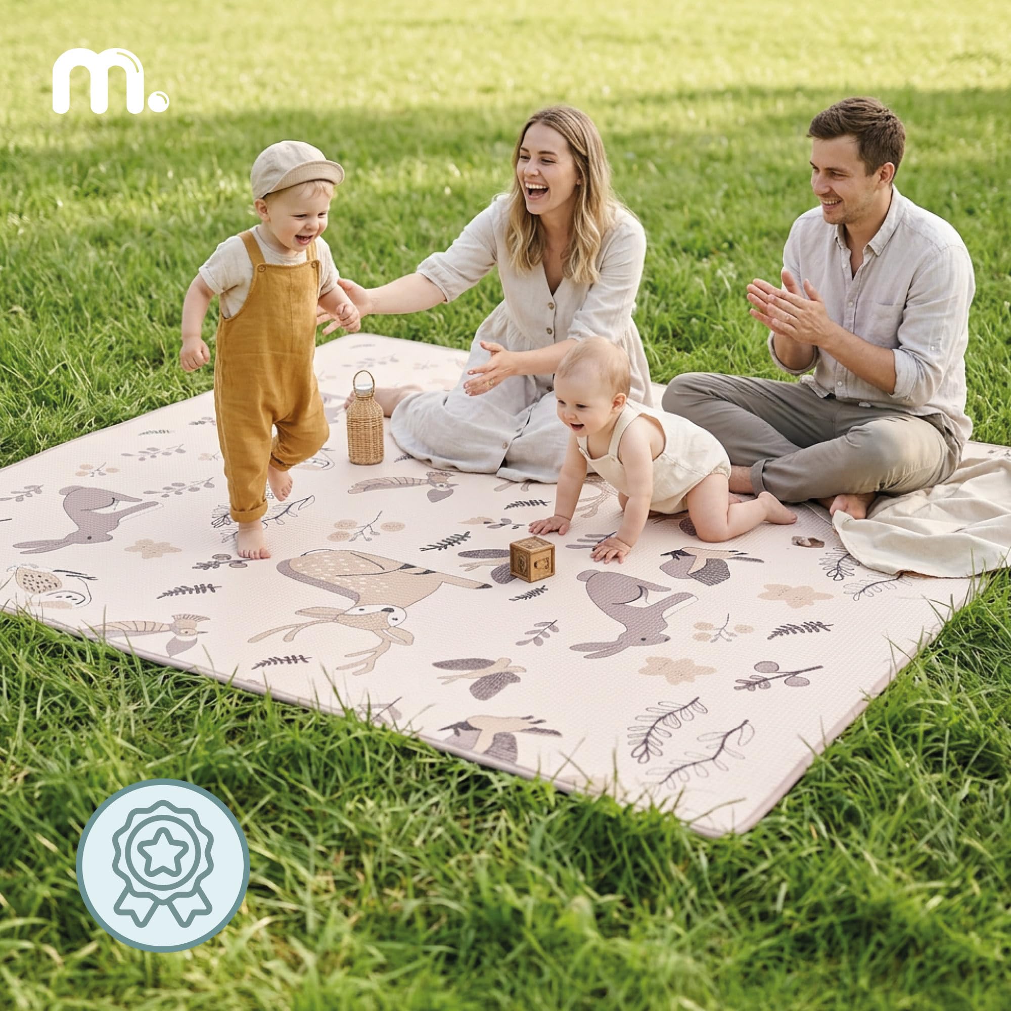 Mamabrum Mata Piankowa XPE 180x150x1,5 cm Dwustronna 0+ | Gruba mata XPE 1,5 cm izoluje od chłodu, amortyzuje i tworzy wygodną przestrzeń do zabawy od pierwszych dni życia.