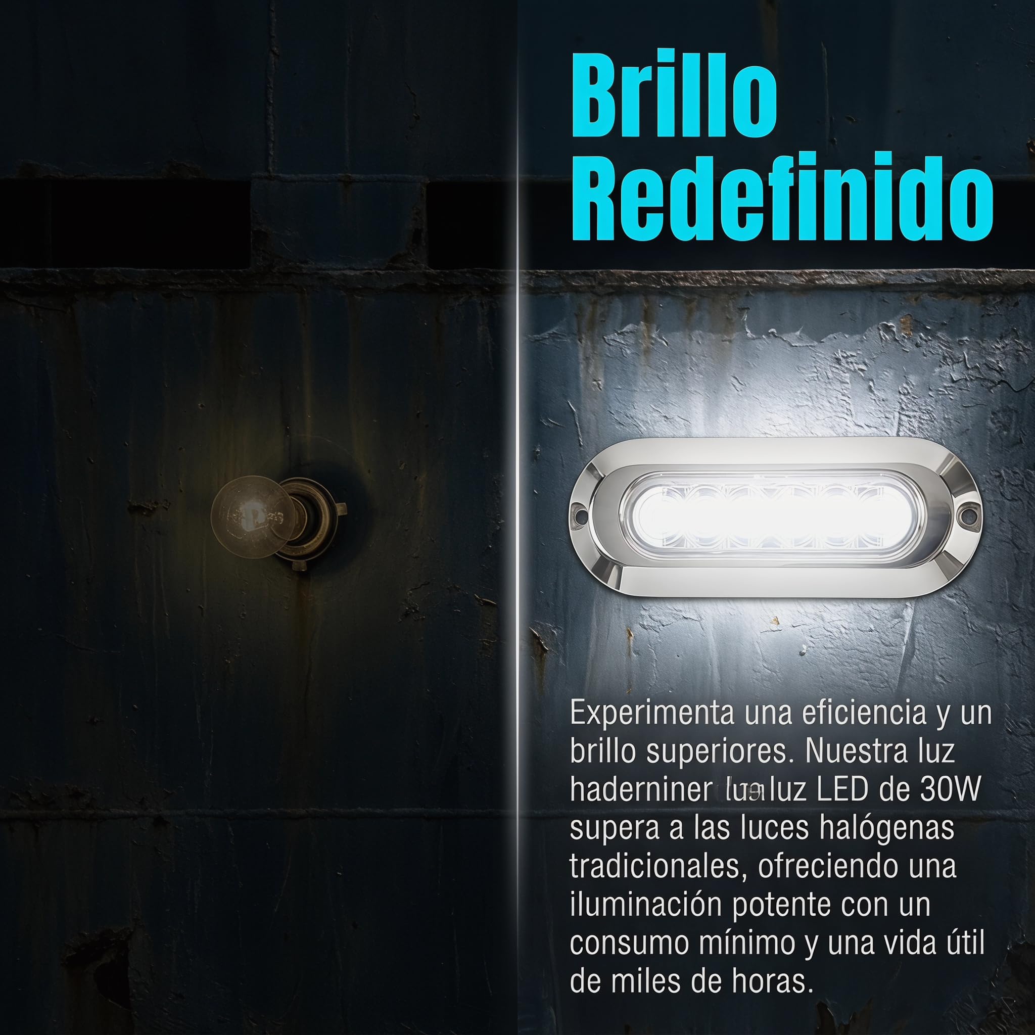 BARCELONA LED RGB Unterwasser LED Strahler 30W 12V IP68 für Boote, marine Edelstahl AISI 316L, wasserdichter nautischer Scheinwerfer, Poolbeleuchtung multicolor Unterwasserlicht