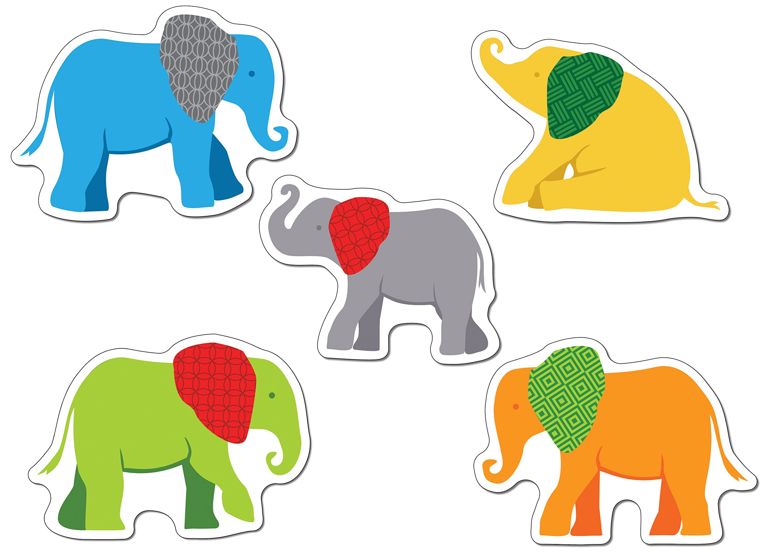 Carson Dellosa – Parade of Elephants Colorful Cut-Outs, Classroom Décor, 39 Pieces