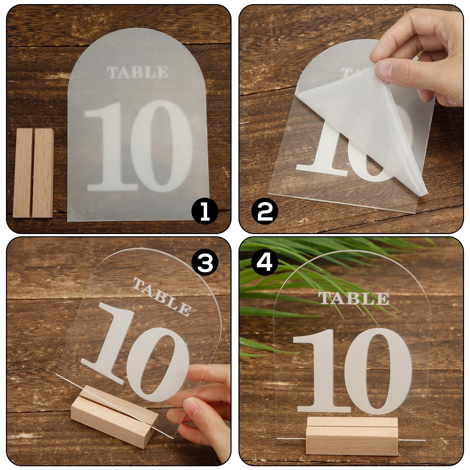 CDIYTOOL Numeri da Tavolo per Matrimoni, con Numeri da Tavolo in Acrilico a Specchio Dorato, con Base di Supporto per ricevimento, Numeri Eleganti per Feste, Eventi, Catering, Decorazioni (1-15